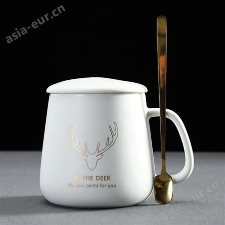 XY鹿角杯陶瓷水杯马克杯