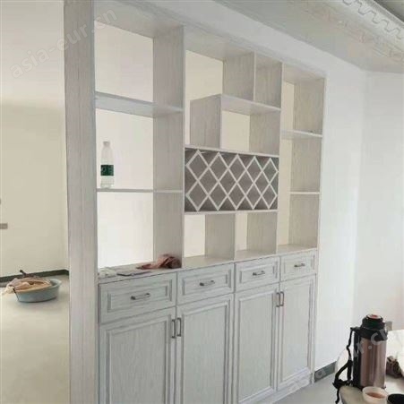 百和美全屋定制 全铝欧式家居 吊式装饰红酒柜 铝合金厨房地柜门板材