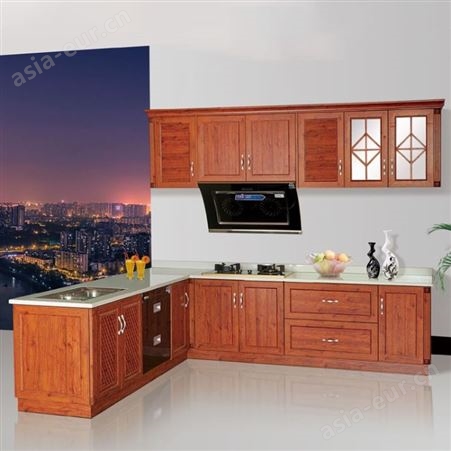 全铝橱柜 嵌入式厨房灶台铝合金材门板 移动吊式壁柜洗碗台 百和美
