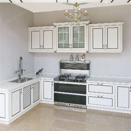 百和美 现代L型U型全铝橱柜 厨房收纳 家用整体大碗柜 铝合金板材组合灶台门板
