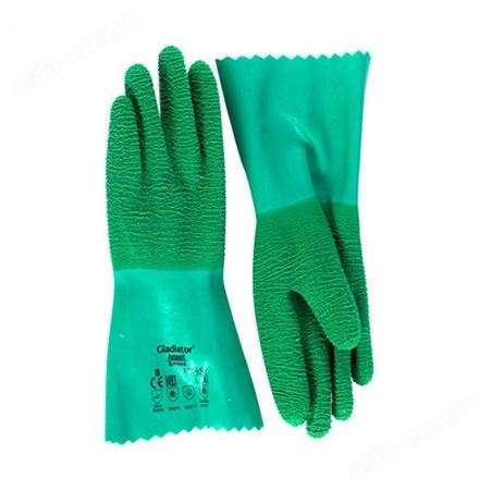 ansell/安思尔16-650 橡胶防化手套耐酸碱高温耐磨防滑高温手套