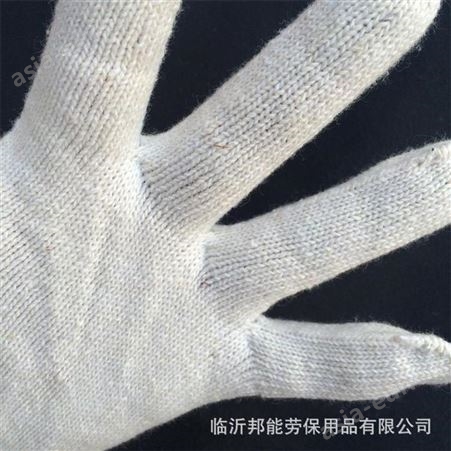 棉线手套500克蓝边 灯罩线手套十针出口耐磨劳保手套手套白边600g