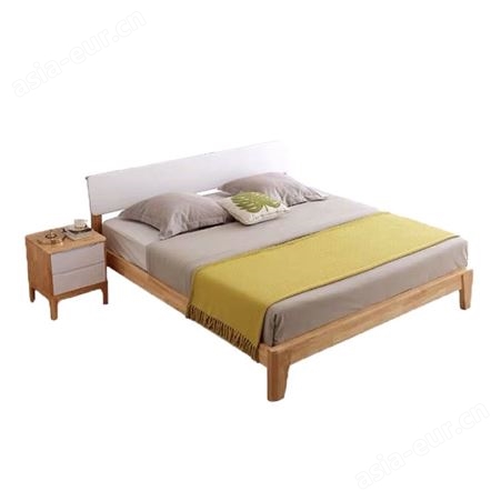 搏德森北欧家用实木床1.8m双人现代简约卧室床软包床1.5米成人床小户型