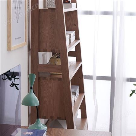搏德森白蜡木全实木落地书架书柜北欧风格书柜现代简约家用1.6米置物架家具
