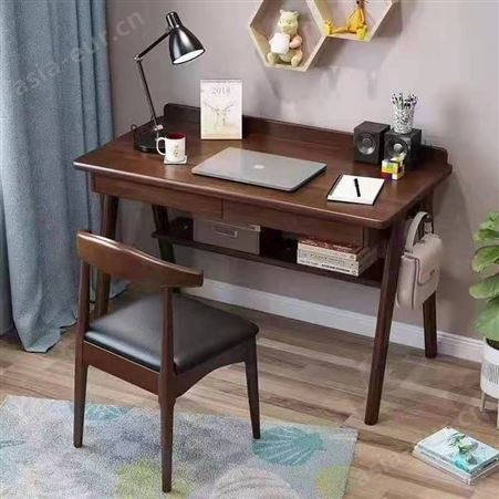 搏德森北欧风格家具实木书桌椅批发优质橡胶木书桌定制厂家