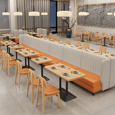 搏德森餐厅靠墙软包卡座沙发定制日料饭店中式餐饮西餐厅火锅店桌椅定做厂家