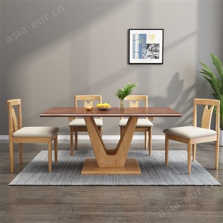 搏德森北欧全实木餐桌椅1.3米组合现代简约餐桌1.5米小户型原木色