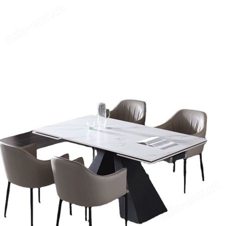 搏德森意式进口岩板餐桌现代轻奢极简ins家用小户型伸缩多功能餐桌椅厂家